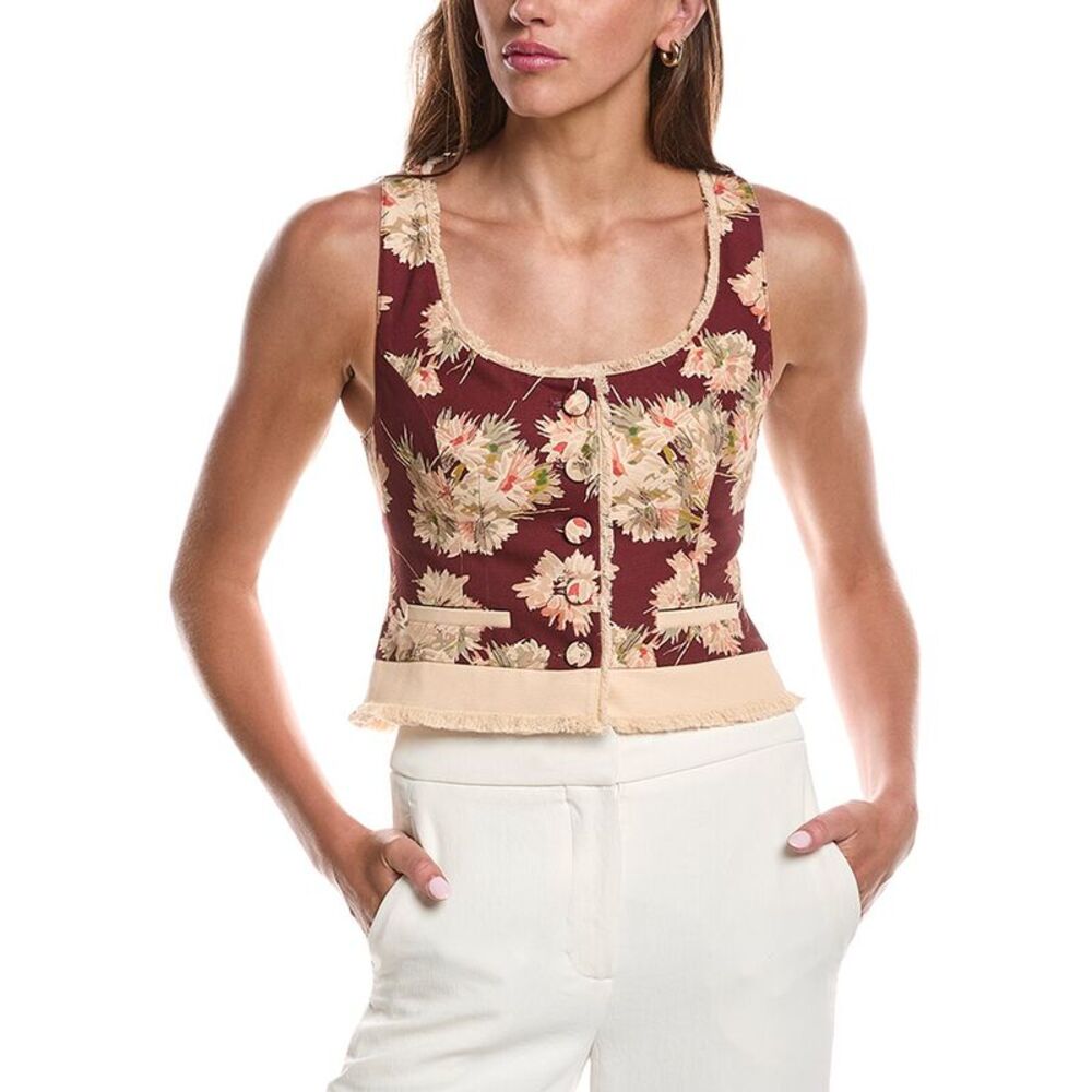 Cinq À Sept Womens  Mae Bouquet Rowena Top, Brown
